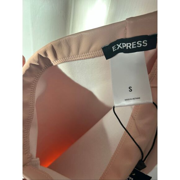 Express light pink high rise size small faux leather NWT - Picture 6 of 6